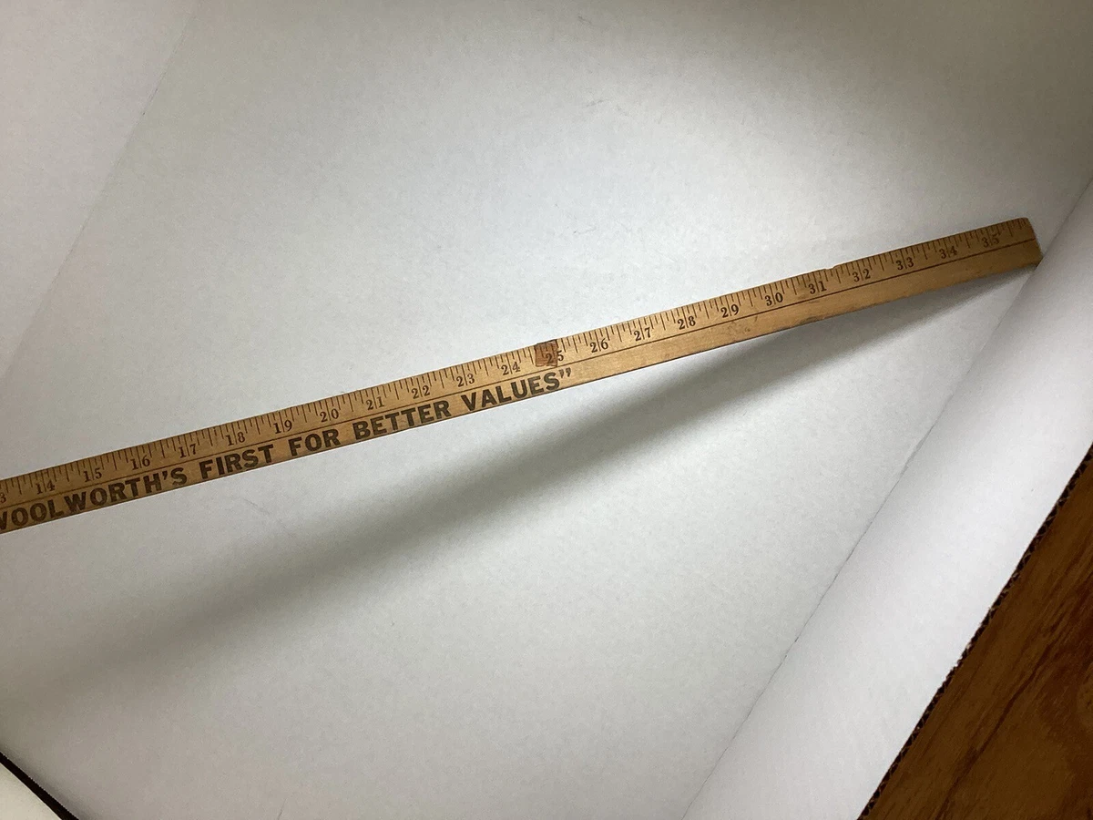 Vintage Wooden Woolworth s Store Yardstick First For Better Values