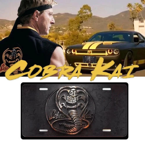 Cobra kai Karate Silver license plate frame Car Moped Bike Key chain Luggage Tag