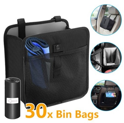 Portable Auto Car Trash Can Garbage Bin Bag Organizer Vehicle Seat Storage Box
