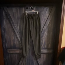 Women  s Dark Gray Jogger Pants Size M Activewear Elastic Waist Drawstring