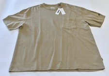DKNY Men's Tee Shirt Size L - Light Brown - OVERSIZED FIT w Pockets - SOFT Touch
