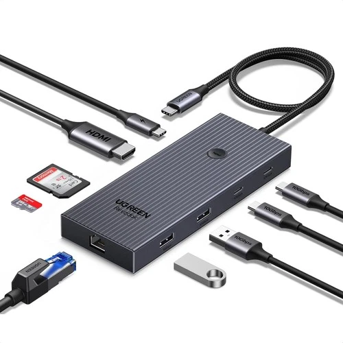 UGREEN Revodok CM885 USB C Hub, 9-in-1 USB C Dock with 4K@60Hz HDMI, 10Gbps USB