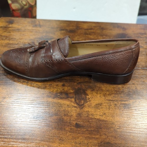 JOHNSON & MURPHY Men's Size 9.5M Brown Dress Tassel Cellini Shoes 15 4160 - Picture 11 of 11