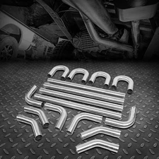 [16Pcs]2"OD Stainless Steel Mandrel Bend Straight U-Bend Custom Exhaust Pipe Kit