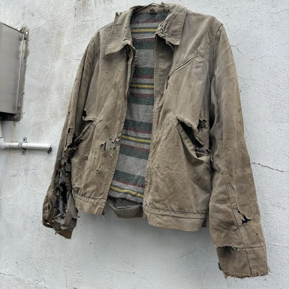 Chaqueta de trabajo Hércules Thrashed forrada con manta años 40 verdadera vintage se adapta a la talla S Foto 2 de 4