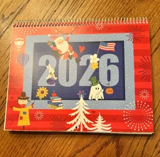 2026 Lillian Vernon Photo Frame Spiral-Bound Wall Calendar - New