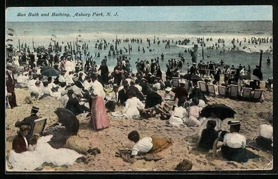 Ansichtskarte Asbury Park, NJ, Sun Bath and Bathing 