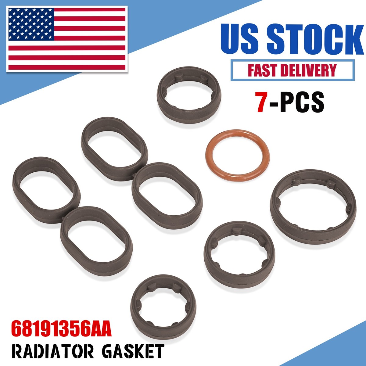 Set Of 7 Engine Oil Cooler Filter Intake Seal 68191356AA For