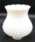 Vintage Hobnail White Milk Glass light globe 5 1/4" tall with ruffled edge NICE!