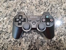 GENUINE SONY PLAYSTATION 3 PS3 BLACK OEM DUALSHOCK 3 CONTROLLER - Tested CLEAN!!