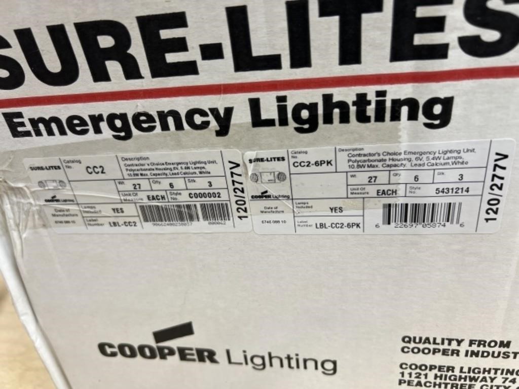 Cooper Lighting Sure-Lites CC2 Polycarbonate Exit/Emergency Lighting NEW