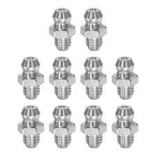 10pack Stainless Steel Straight Hydraulic Grease Fitting M6 x 1mm Thread Silver