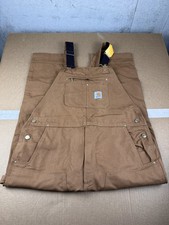 NWT Carhartt Duck Bib Overalls Men  s Size 40x30 R01-BRN Double Knee Carpenter