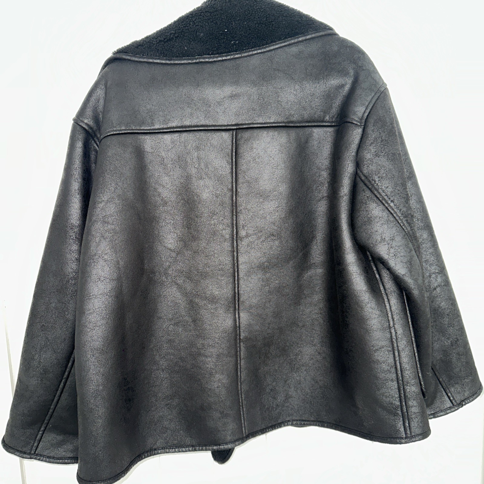 Sold Out Zara Shearling Double Faced Jacket Black Size Small RRP £89.99 image 8