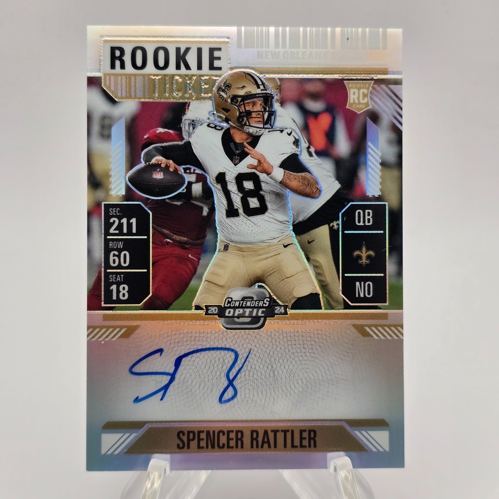 2024 CONTENDERS OPTIC ROOKIE TICKET AUTO SPENCER RATTLER