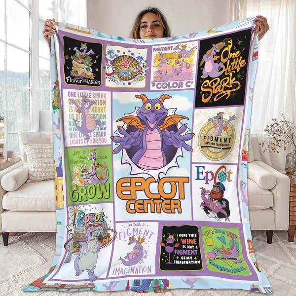 Figment Epcot Blanket, Figment One Little Spark Blanket Epcot Festival Blanket