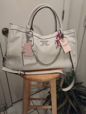 Juicy Couture Ivory Juicify Tote Bag Adjustable And Detachable Crossbody Strap 