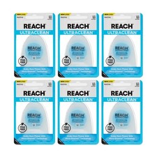 REACH Ultraclean Dental Floss, Mint, Plaque Remover 30 Yard Pack of 6 , Blue
