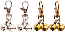 DIY Pet Bells 304 Stainless Steel Dog Bells 4 pcs Gold and Silver Bell Training