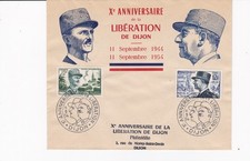 LOT G1 ENVELOPPE 10 IEME ANNIVERSAIRE DE LA LIBERATION DE DIJON LE 11-9- 1954