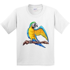 Inktastic Blue And Gold Macaw Parrot Youth T-Shirt Animal Animals Birds Bird Pet