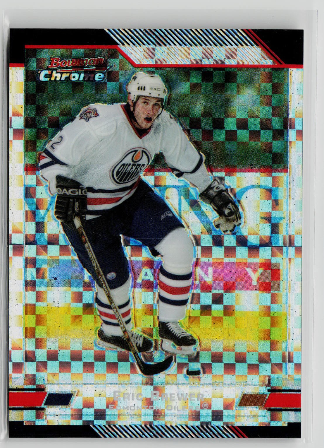 Eric Brewer #/150 - 2003-04 Bowman Chrome Xfractors #52 Edmonton Oilers