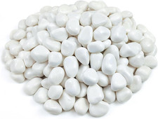 10 Lbs White Rocks for Landscaping, 1-2 Inch Small Pebbles for Indoor