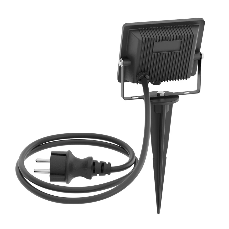 LED Gartenstrahler FLIN mit Erdspieß & Stecker für außen Scheinwerfer schwarz - Bild 2 von 4