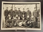 WW1 Black and White Military Photo. Soldiers with a Puppy.m in France. Soldiers