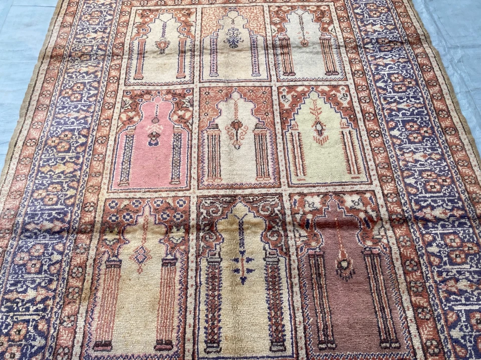 Alfombra oriental hecha a mano de seda de Cachemira de 3x4 pies para colgar en la pared decoración del hogar alfombra decorativa Foto 2 de 4