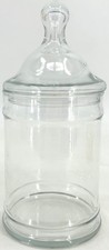 Vintage Mid Century Crystal Glass Cylinder Jar For Candy, etc. 3.75"x 3.75"x 8"