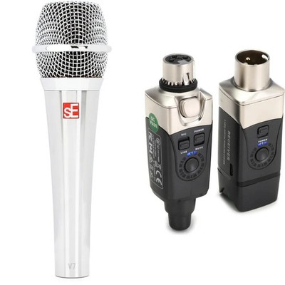sE Electronics V7 Supercardioid Dynamic Vocal Microphone and Plug-on Wireless