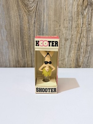 New in Box Hooter Shooter Shotglass Funny upside down girl wrapped around glass