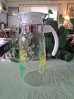 Vintage 1qt. Glass Carafe Pitcher-Pyrex?-Lemons-Limes-Kitchen-Drinks--(S+D)