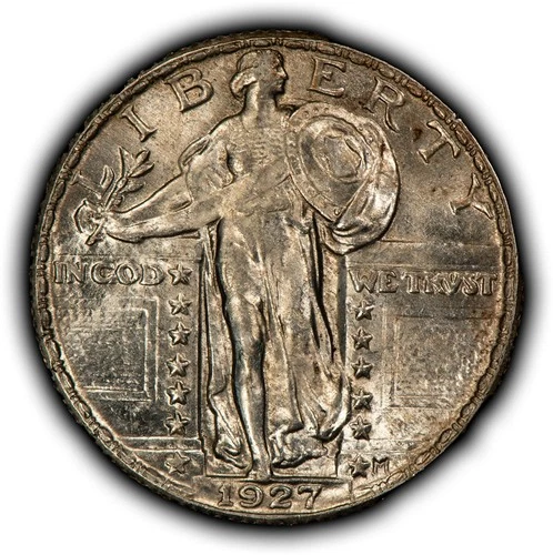 1927 25c Standing Liberty Silver Quarter - Luster - AU/UNC - SKU-B5569