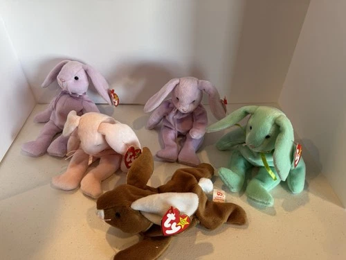 Vintage Ty Bunny Beanie Babies- Lot Of 5