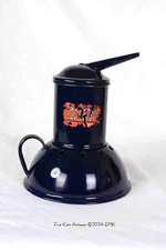 Antique Sterno Canned Heat Vaporizer - Cobalt Blue Enamelware