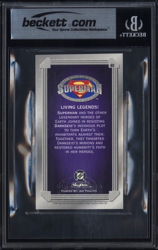 1994 DC Man of Steel Platinum #40 JUSTICE LEAGUE SUPERMAN BATMAN BGS 8 POP 3 - Picture 4 of 4