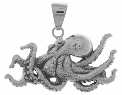 Jewelry Trends Sterling Silver Octopus Ocean Life Pendant