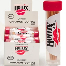 10 TUBES HOTLIX CINNAMON FLAVORED TOOTHPICKS TOOTHPIX HOT FIRE BALL FRESH STOCK!