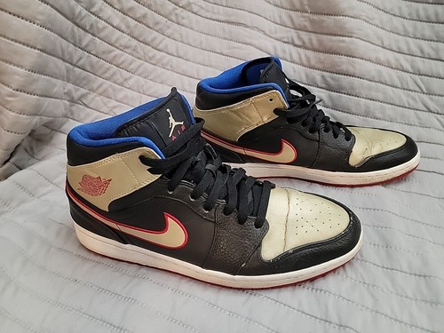 Size 12 - Air Jordan 1 Mid Black Gold Red - Picture 2 of 8