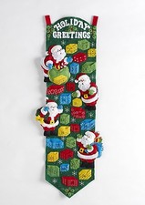 Bucilla Discontinued "SANTA HOLIDAY" Felt Christmas Advent Calendar Kit- OOP