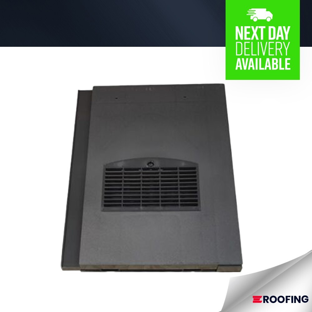 Interlocking Flat Vent Tile - Black - Suitable for Marley Modern, Mini Stonewold