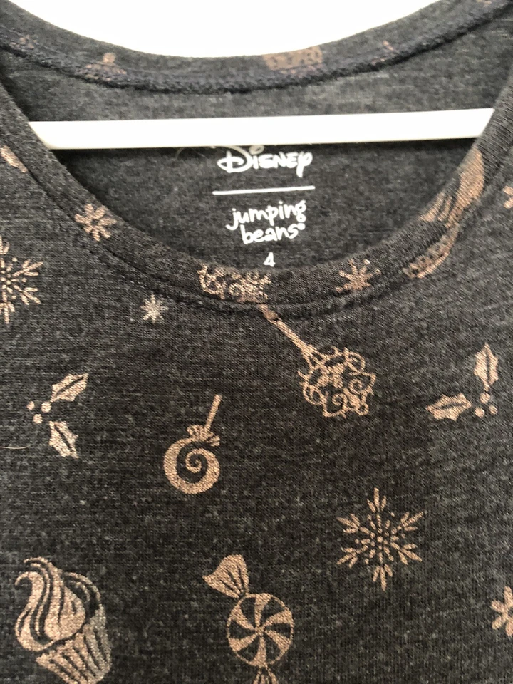 Vestido de vacaciones de Navidad Disney para niñas pequeñas frijoles saltadores talla 4t AOP USADO EN EXCELENTE ESTADO Foto 2 de 4