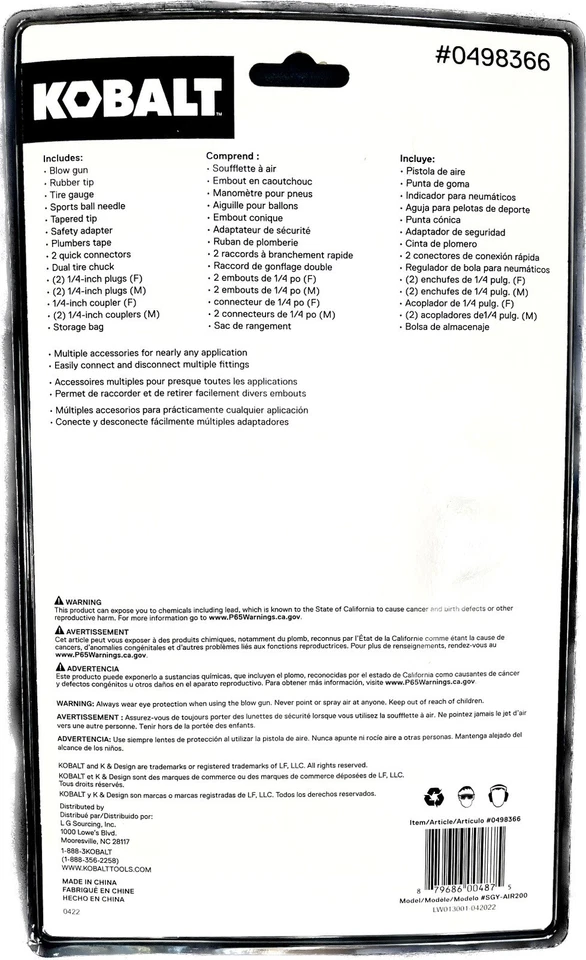 Kit de accesorios de herramientas neumáticas Kobalt 18 piezas Foto 2 de 4