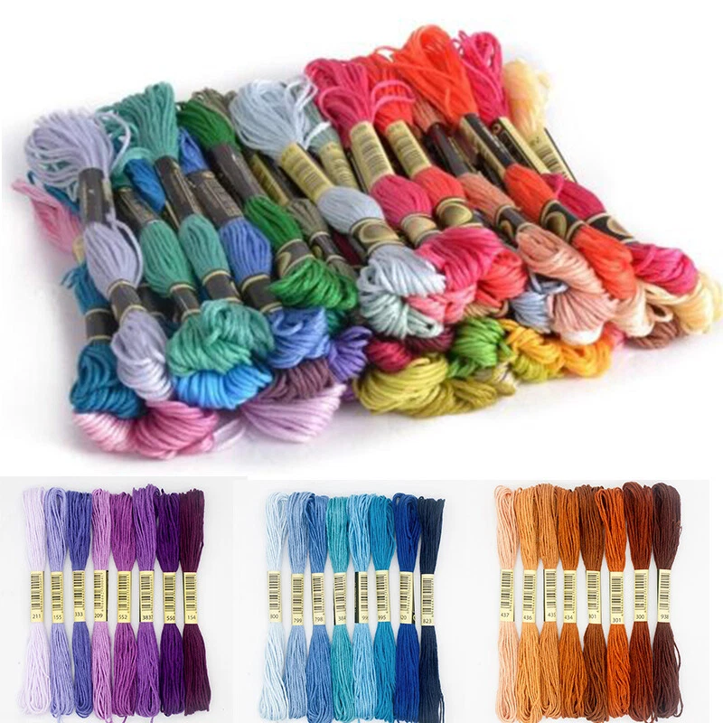 8pc/Set Cotton Embroidery Thread Bundles Cross Stitch Thread Floss Cotton Skeins - Image 4 of 4