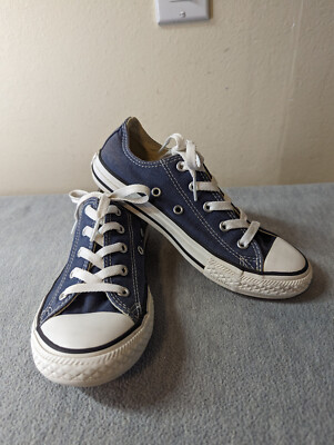 Converse All-Star Kids Youth Size Shoes Navy Blue Canvas Sneakers - Main Image