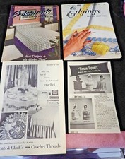 4 Vg Crochet Pattern Books - Bedspreads, Tablecloths, Edgings, Tissue Toppers