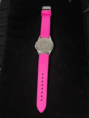 Vivani Womens Zebra Print Bright Pink Silicone Band Watch  display picture 1
