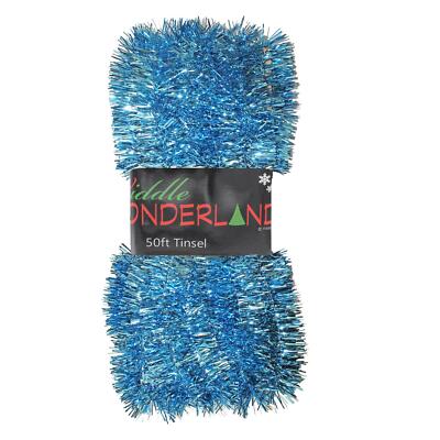 Weihnachtsbaum 50 Fuß x 3 cm Lametta TOP - blau
